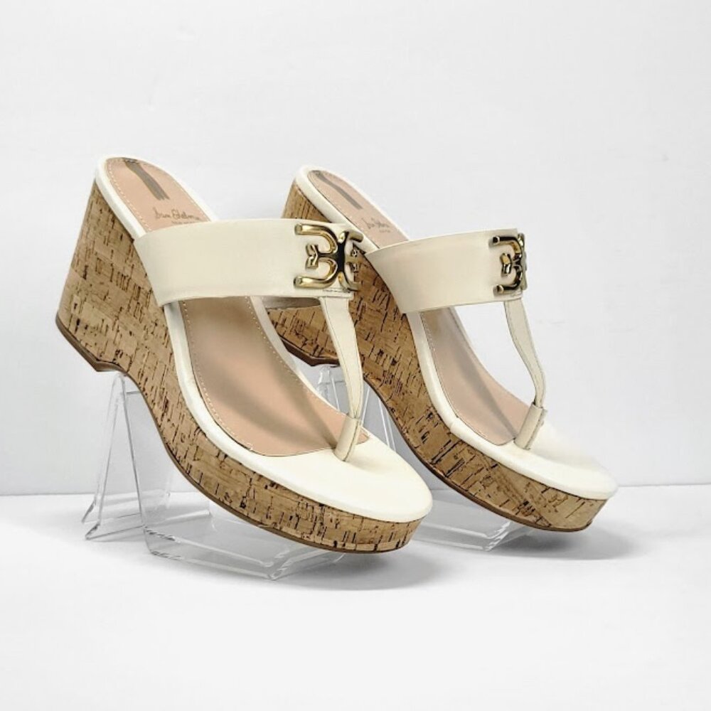 Sam Edelman Cream Cork Wedge Sandals